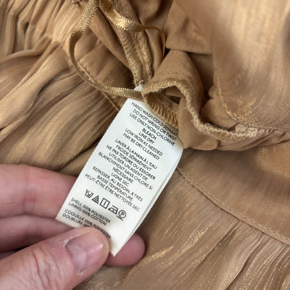 Anthropologie Maeve Shiny Hold Balloon Harem Pants Gold - Picture 6 of 10